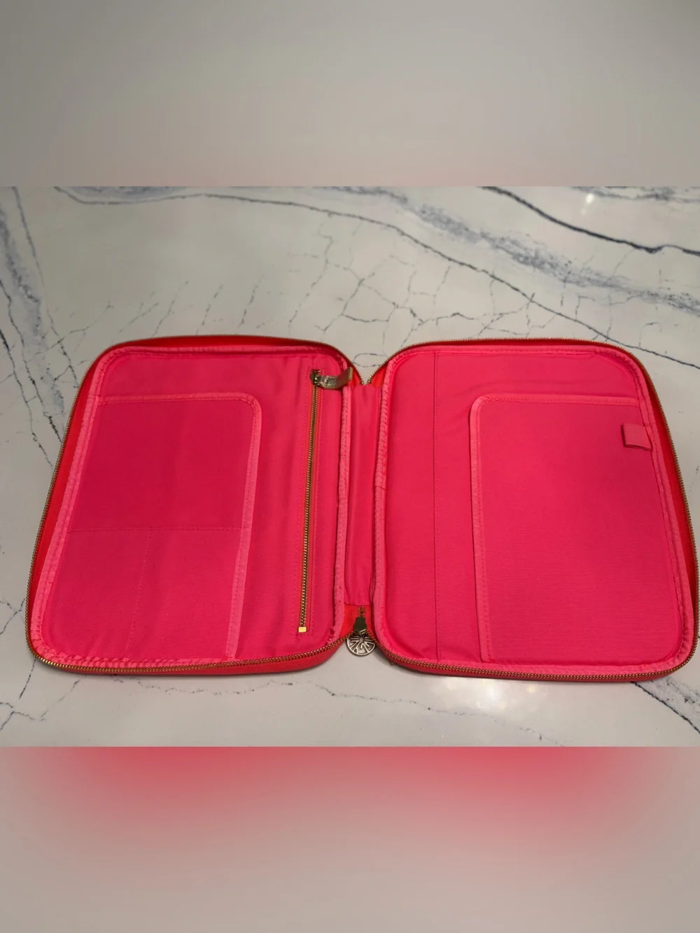 Lilly Pulitzer Pink & Blue Tropical Print Padded iPad/Tablet Case Organizer